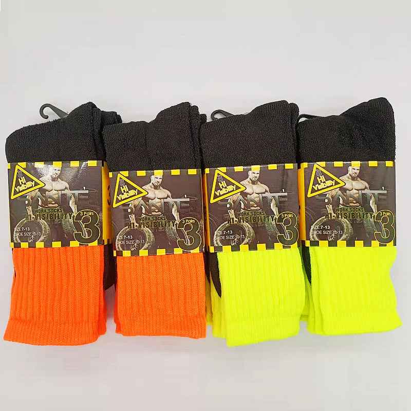 Set of 12 men's thick crew socks from dealonline.co.nz, long work and casual socks in bulk package, comfortable and durable.