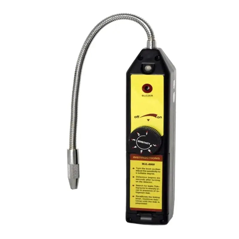 Habicare WJL-6000 Freon and halogen leak detector for HVAC systems, handheld gas tester with digital display.