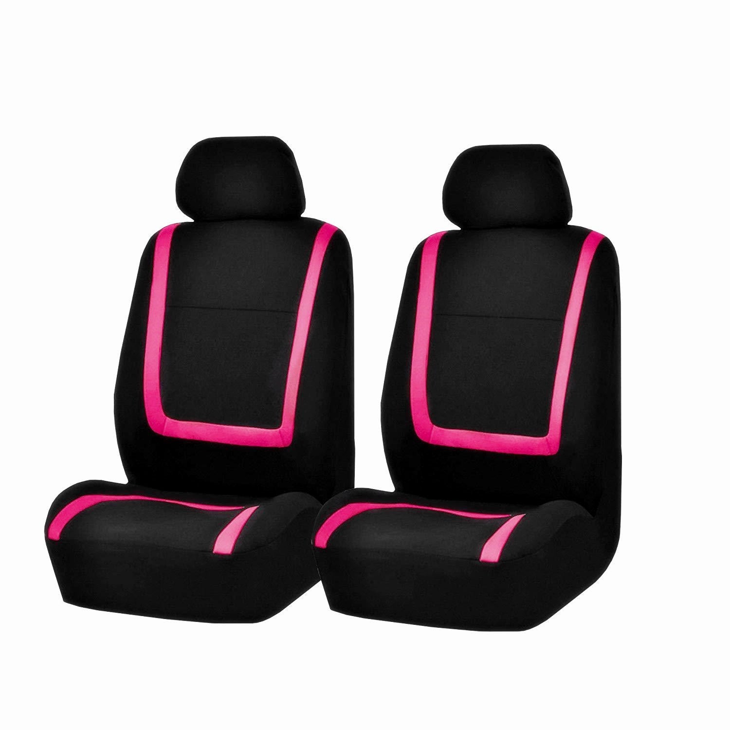 Set of two polyester car seat covers with cushions, front seat protectors from dealonline.co.nz, for comfortable vehicle seating.