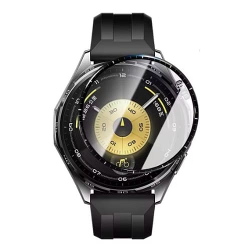 Two Huawei GT6 46mm watch screen protectors by That Watch Shop, clear protective film for smartwatch screens.
