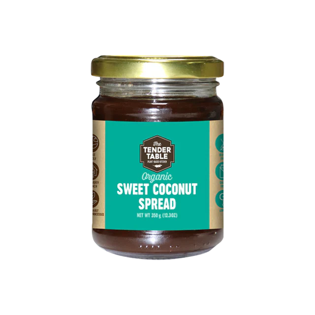 Organic sweet coconut spread in 350g jar, creamy condiment from livelifestore.co.nz, ideal for spreading or baking.