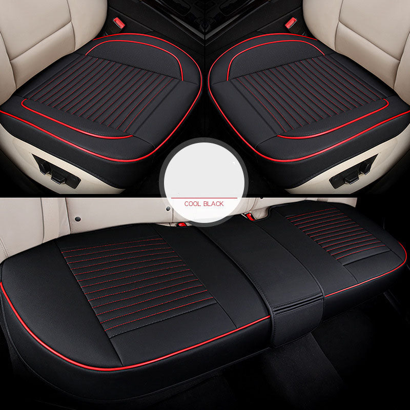 Full set of DealOnlineNZ faux leather car seat covers for 5-seater vehicles, including front and rear cushions with premium quality finish.