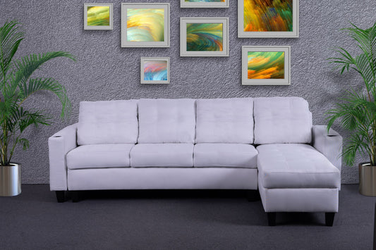 'Ostro' Reversible Corner Sofa with Cup Holder (White) sue-e furniture