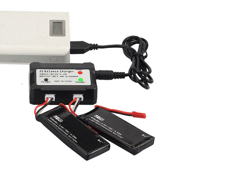 Dealonlinenz 2-in-1 7.4V USB drone charger with compact design, suitable for powering drone batteries efficiently.