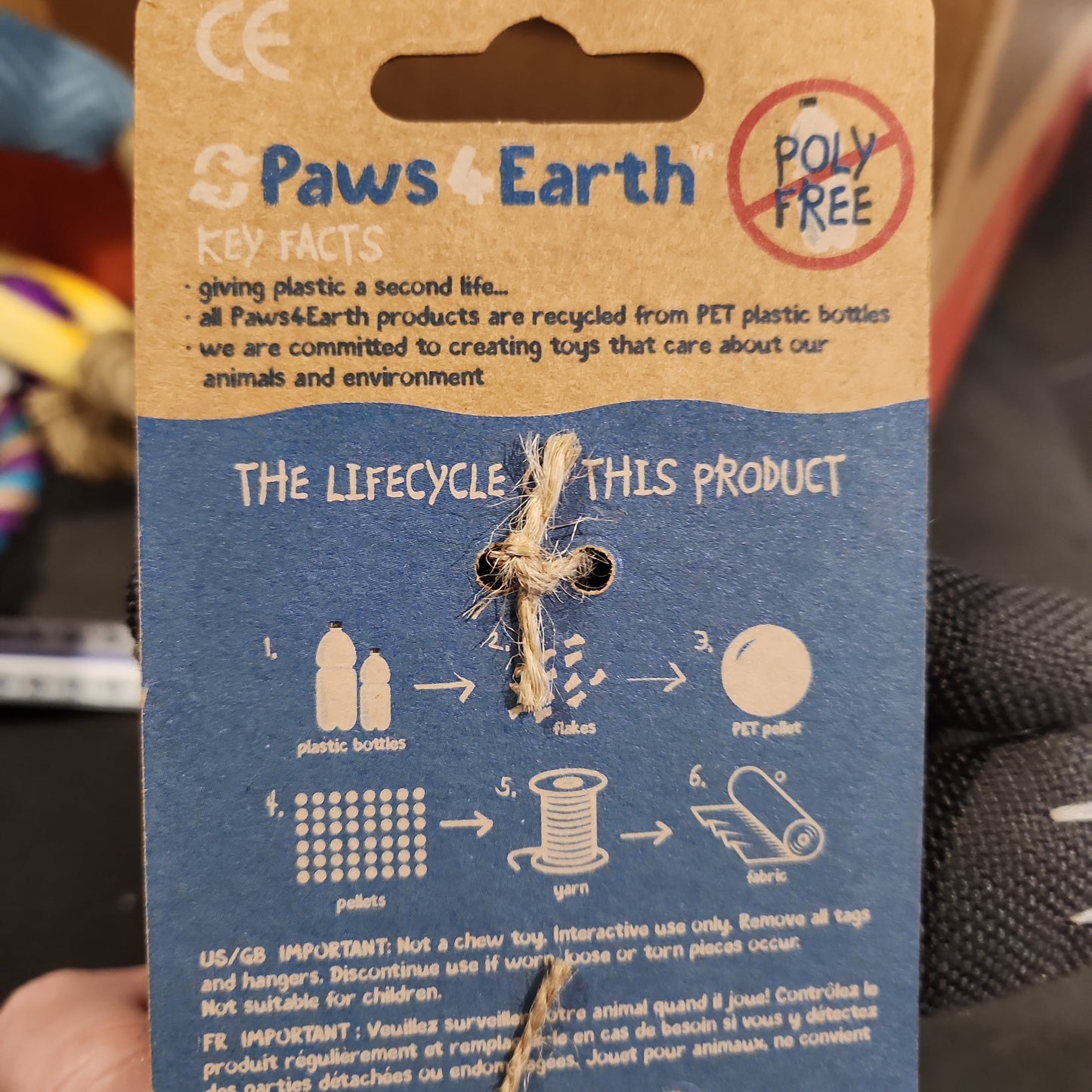 Paws 4 Earth Dog Toy, Elephant with Rope Tail Animal Addiction Limited