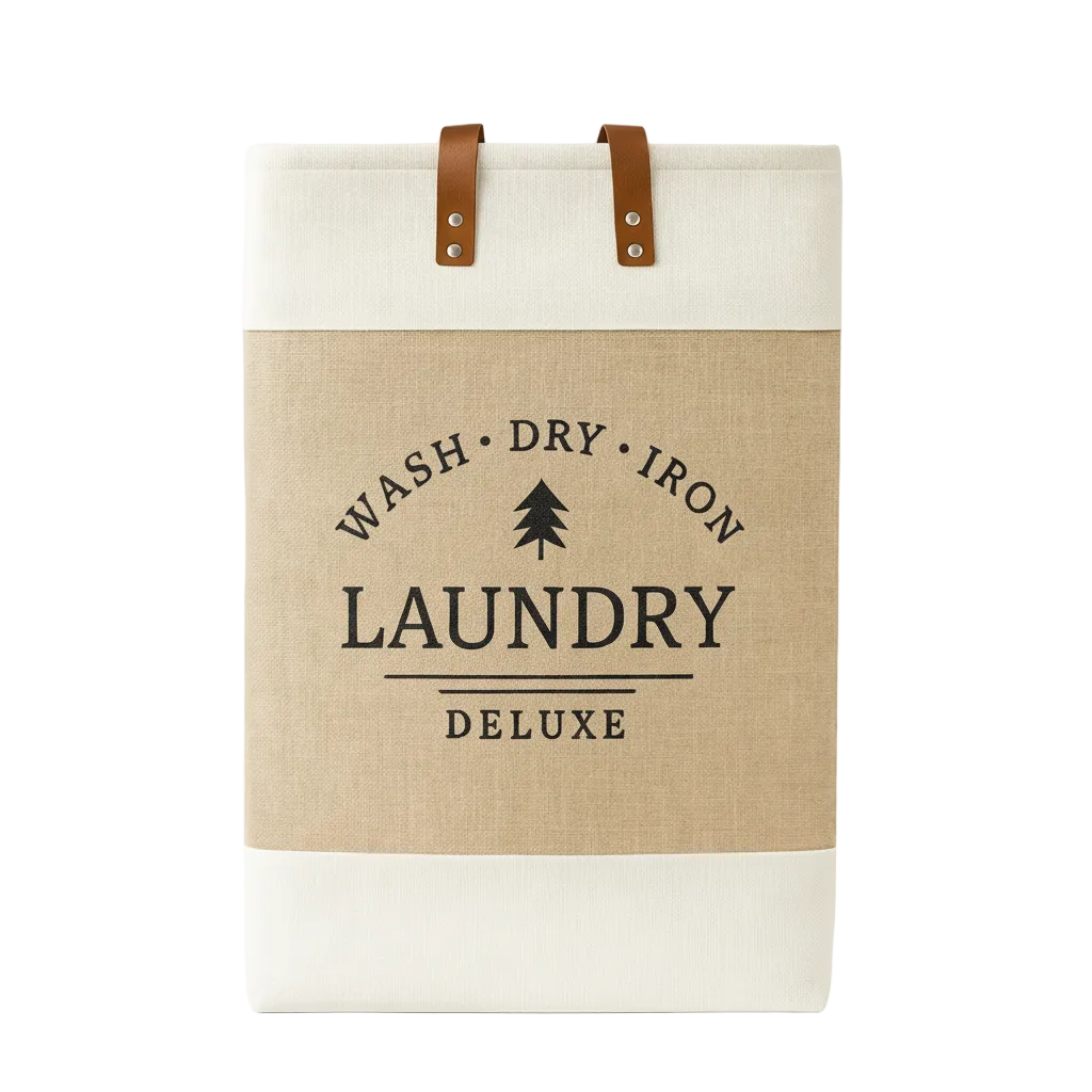 Nest & Stem Homewares Frankly Cotton Laundry Deluxe Hamper with handles, fabric laundry basket with sturdy handles for easy carrying