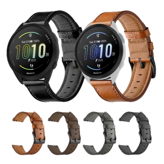 Leather Watch Strap for the Garmin Forerunner (available in 12 colours) Habicare
