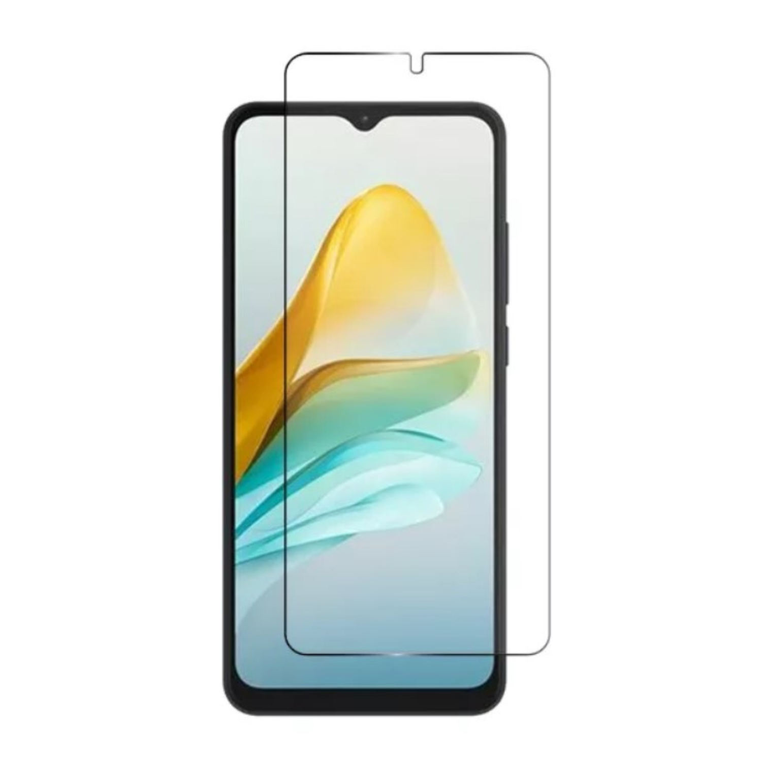 9eight5 Hydrogel Screen Protector for ZTE Blade A53, close-up of clear, smooth screen protector covering the device screen