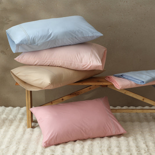 ORGANIC COTTON COLOURED SHEET SET 250TC - ESTATE BLUE Whites of London NZ