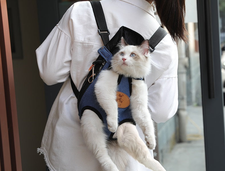 Blue Pet Travel Carry Bag for puppies by dealonlinenz, with mesh sides and sturdy handles for easy transport.