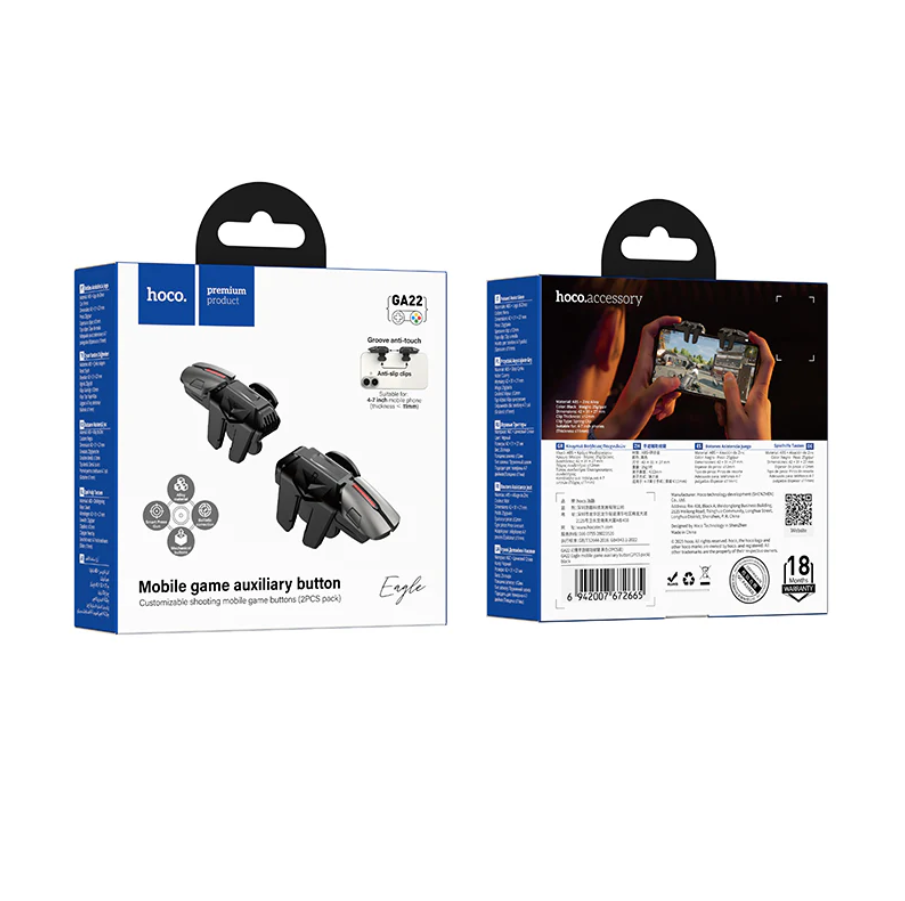 Mobile Gaming Trigger Buttons 4 Finger Controller (GA22) techplus
