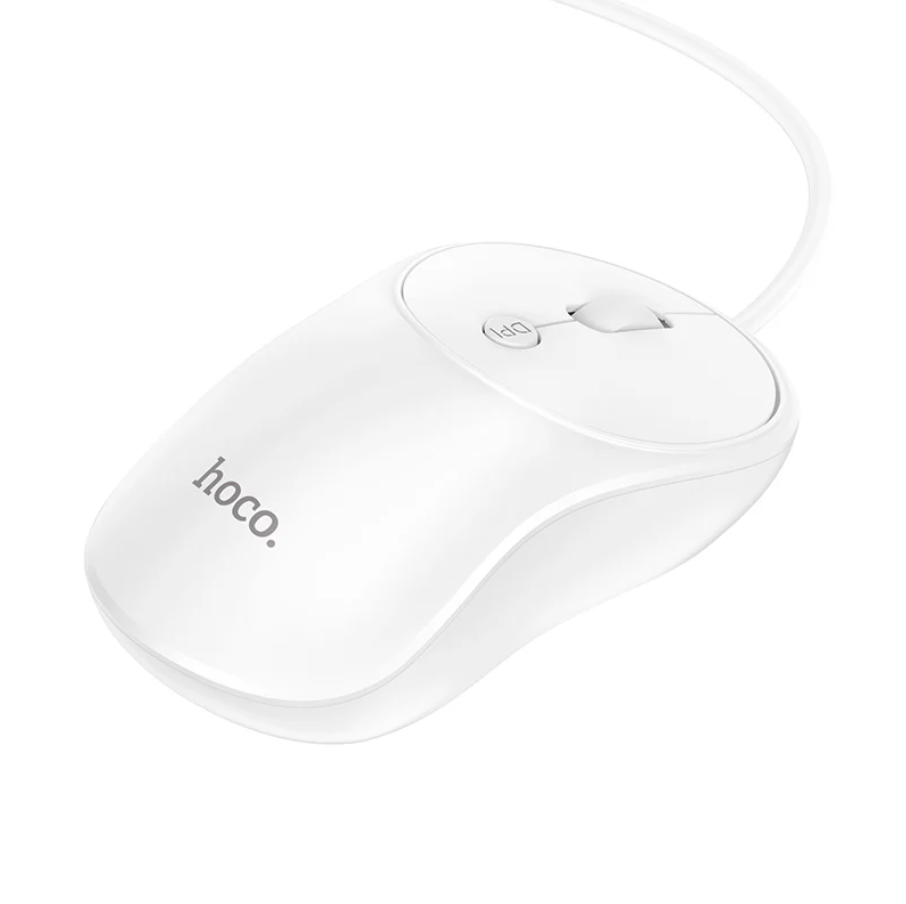 Techplus Hoco wired USB ergonomic mouse with contoured design and multiple buttons for comfortable computer use.