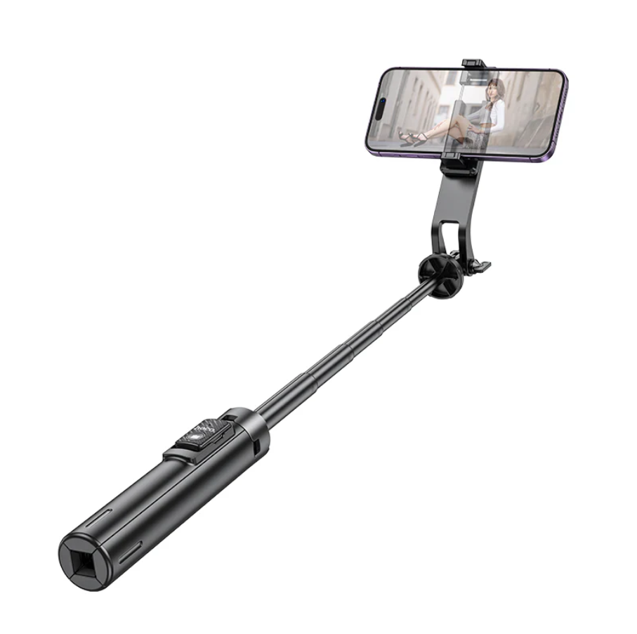 Techplus Hoco Premium 2-in-1 selfie stick with 1.37m quadpod, featuring extendable arm and versatile tripod for photos and videos.