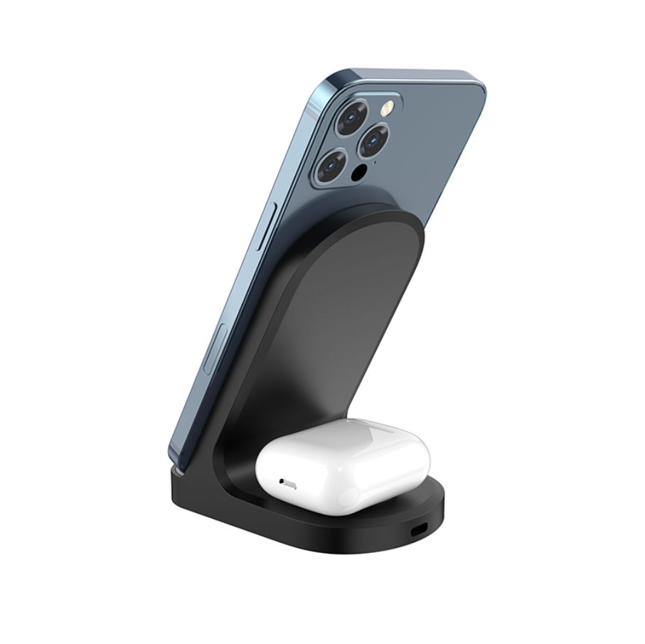 2 in 1 Wireless Charger Stand With 15W for Phone and Earbuds