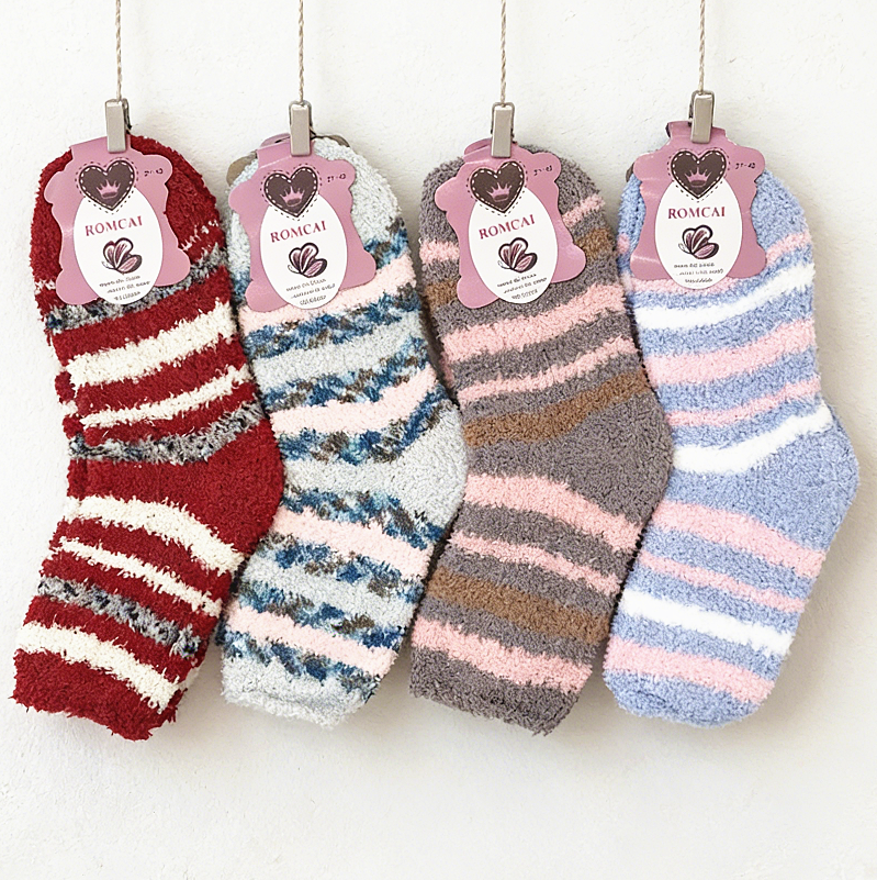 Set of 12 dealonlinenz fleece slippers socks, soft, warm, fluffy microfiber winter sock with plush interior for cozy comfort