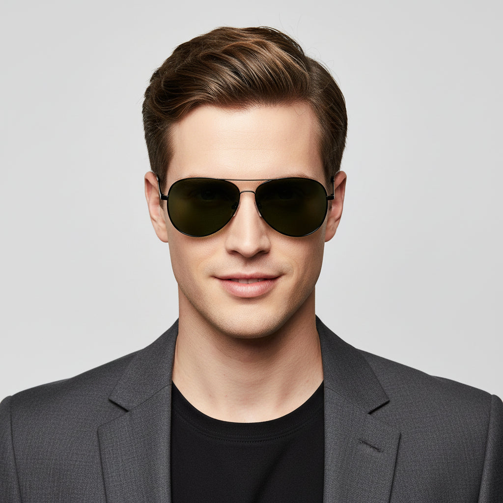 Dealonlinenz HD polarized sunglasses with anti-blue ray lenses, hydrophobic coating, and included protective case.