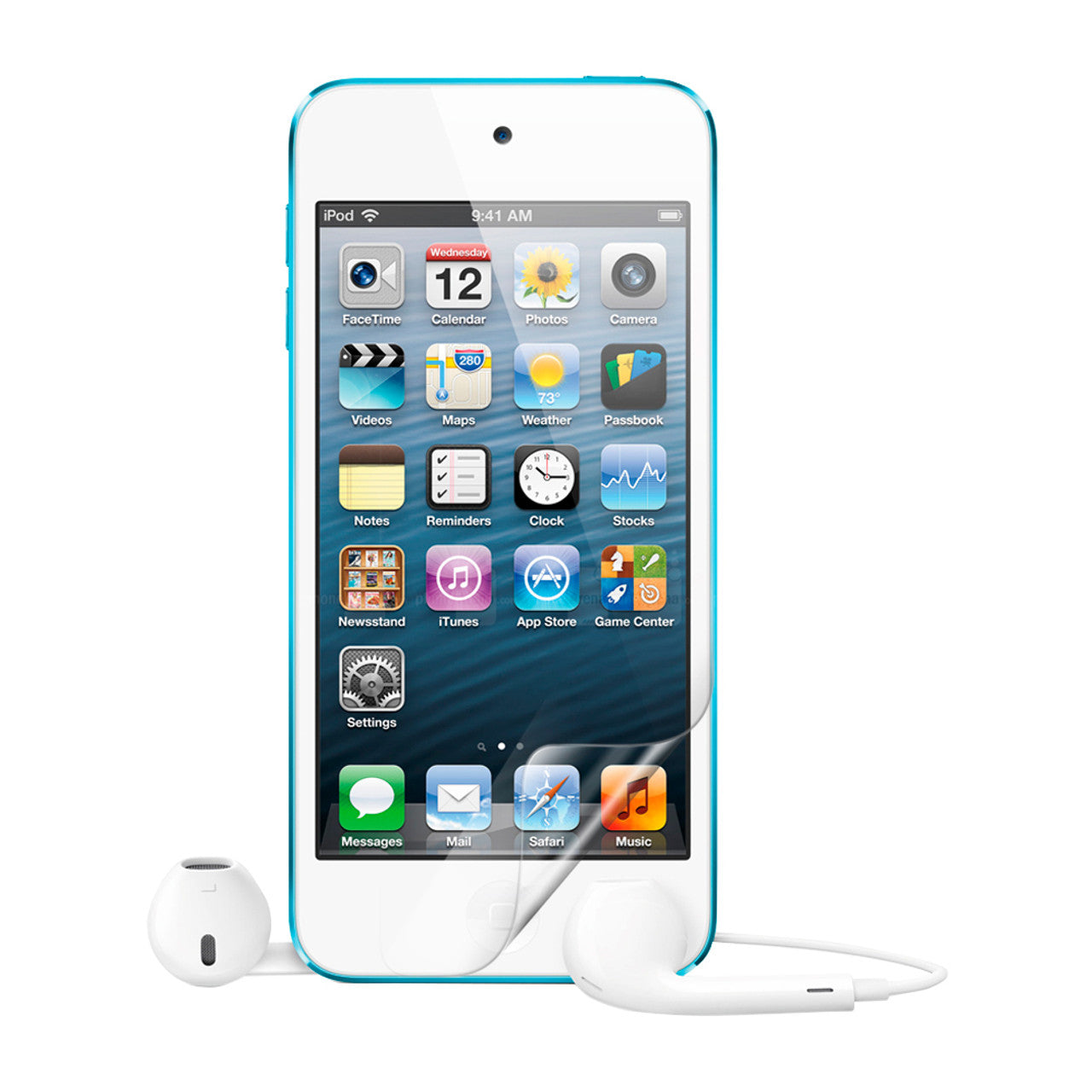 Clear Hydrogel Screen Protector for iPod Touch 5th Gen by 9eight5, showing a smooth, transparent surface fitting the device screen