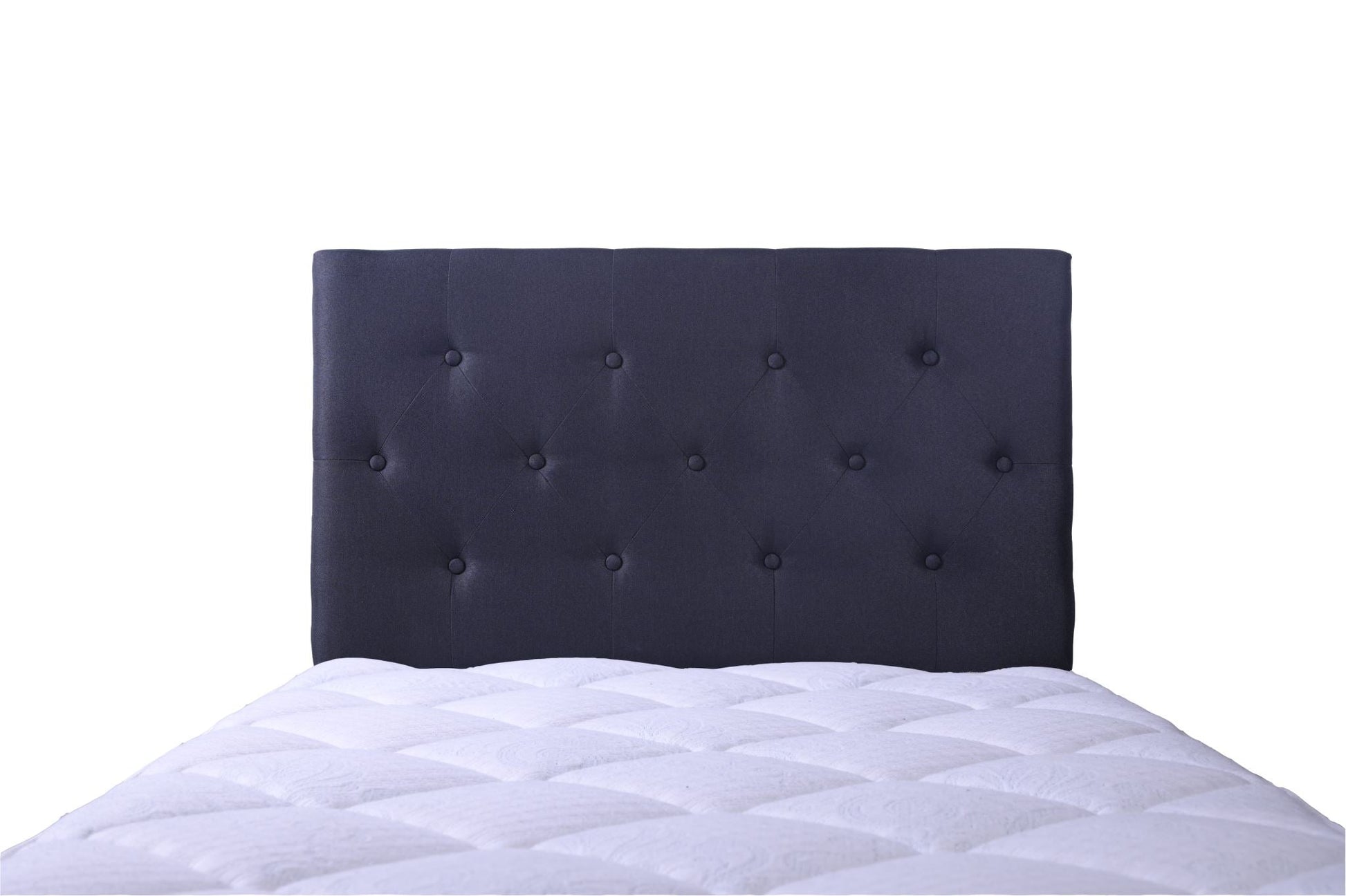 Black Fenland King Single headboard by sue-e furniture, featuring a sleek, modern design with a sturdy frame and smooth finish.