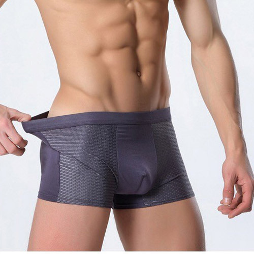Men's Modal Boxer Shorts from Mead's Supply, breathable mesh, mid-waist underwear, shown in a single pack and 4-pack arrangement.