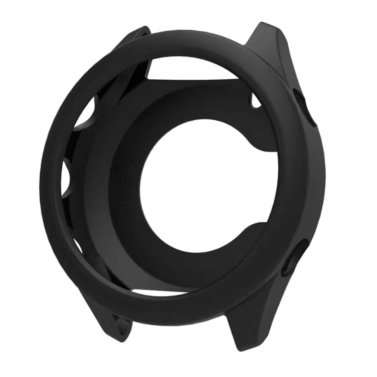 Black protective case for Garmin Forerunner 970 watch, made by That Watch Shop, shown fitted on the watch in the image.