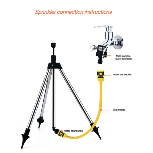 360° Rotating Garden Sprinkler with Tripod Irrigation Stand Habicare