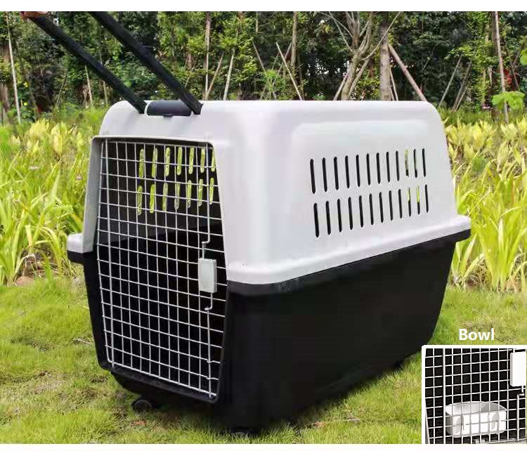 Dealonlinenz PP60 XX-Large airline travel cage with wheels, air NZ branding, includes bowl, suitable for pet transport, 99cm.