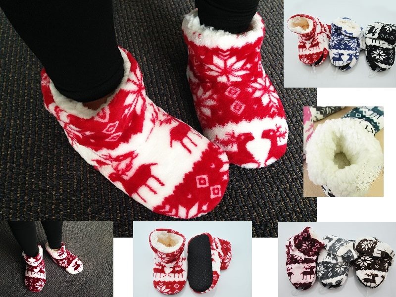 Three pairs of kids' plush warm footlet floor socks in size 20-23, soft and cozy, from dealonline.co.nz.