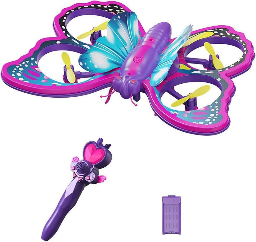 2.4GHz RC Butterfly Drone by dealonline.co.nz, quadcopter with 3D flip, gravity sensing, and headless mode, flying in the air.
