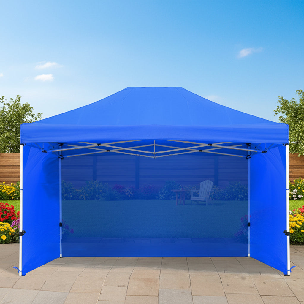 Waterproof 2m x 9m Wallside for marquee gazebo by dealonline.co.nz, shown attached to a sturdy outdoor tent.