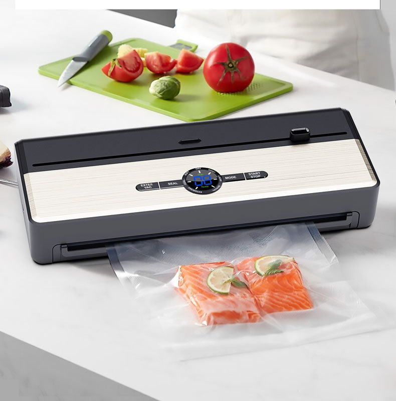Dealonline.co.nz automatic food vacuum sealer machine with 70kpa sealing strength and 135W power, compact design with 5mm sealing width.