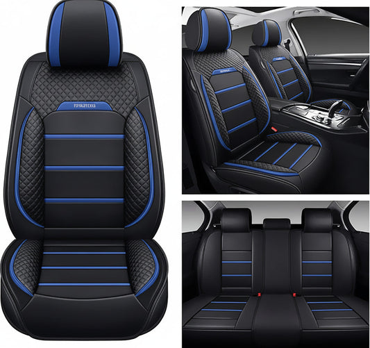 5 Seater Car Seat Cover Faux Leather Cushion Full Set Front Rear Premium Quality dealonline.co.nz