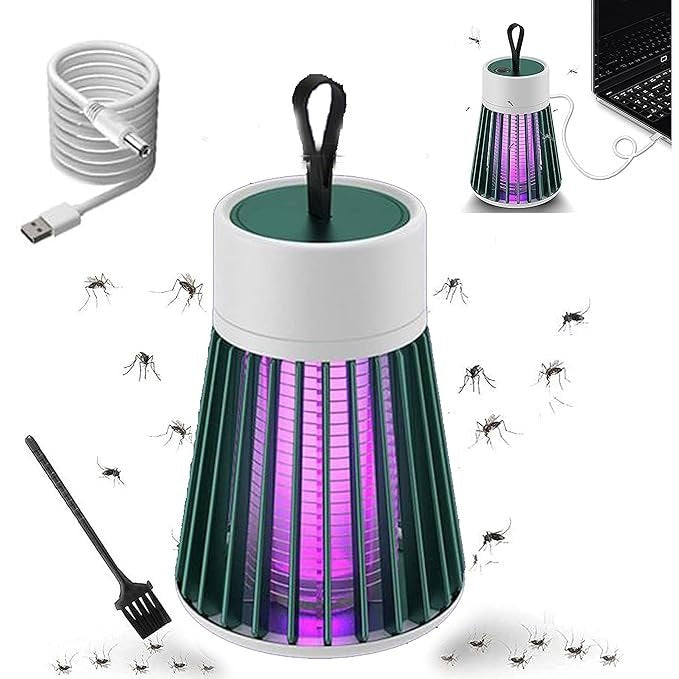 Electronic mosquito killer lamp with LED light and bug trap, designed to attract and eliminate insects effectively.