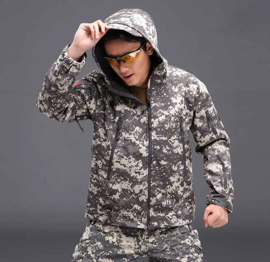 Men's Tactical Softshell Jacket — Waterproof Windproof Fleece Lined | Outdoor & Hiking