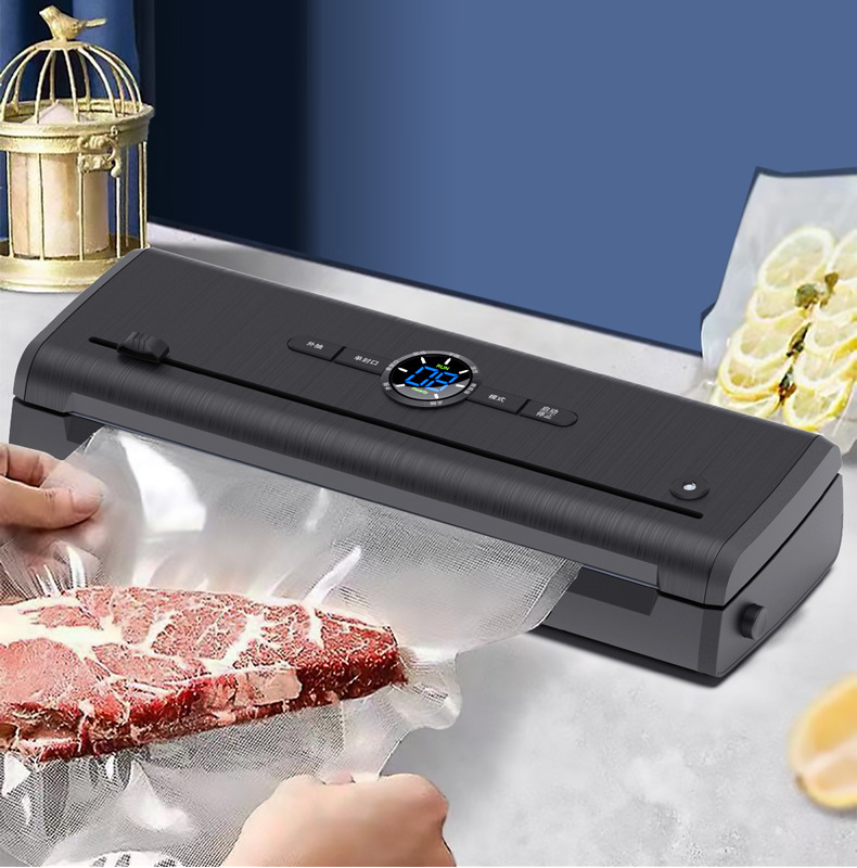 Automatic food vacuum sealer by dealonline.co.nz with sealing machine, 70kpa vacuum pressure, 115w power, and 3mm width sealing strip.