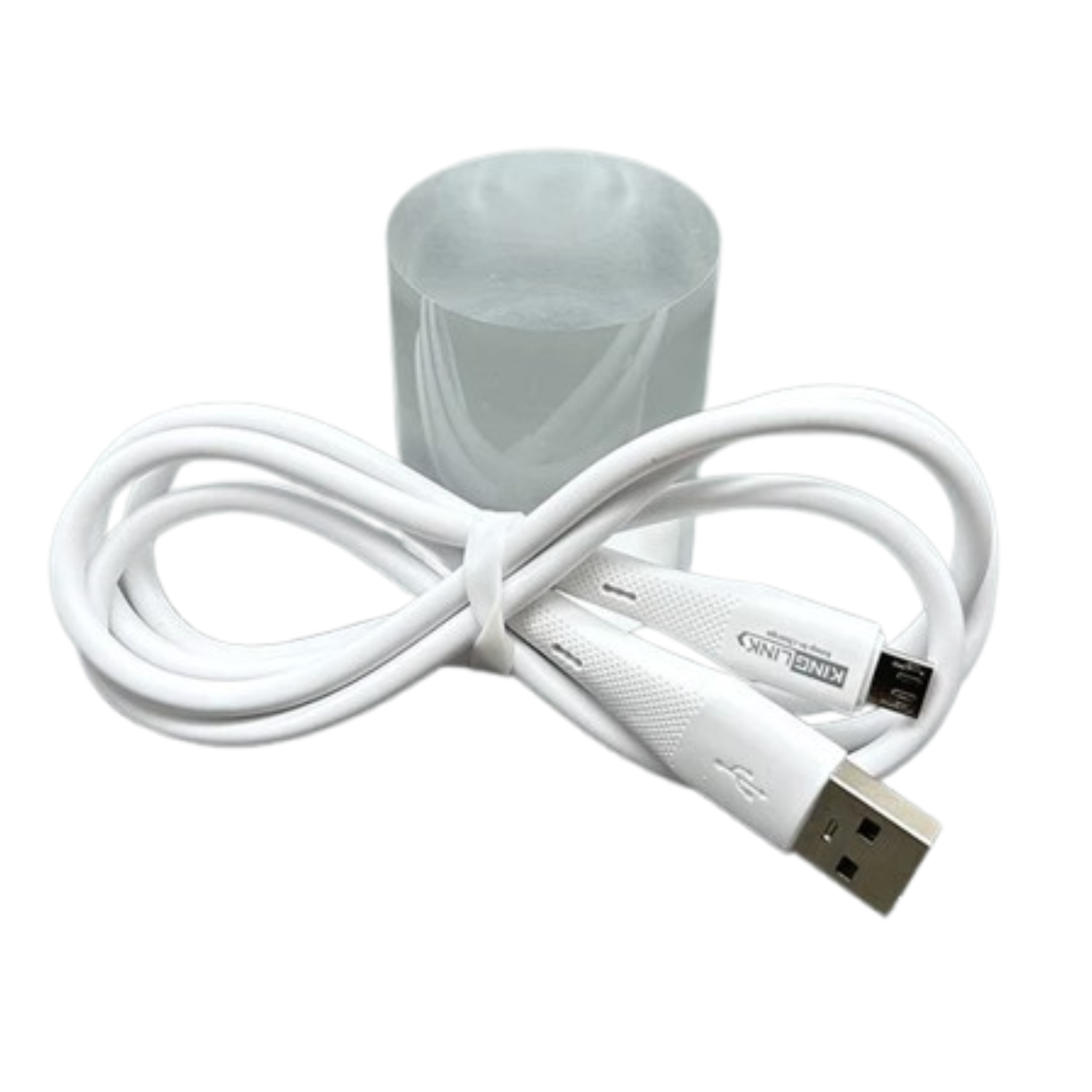 Kinglink 1m USB-A to Micro cable by 9eight5, showing the black USB-A connector and Micro USB end for charging and data transfer.