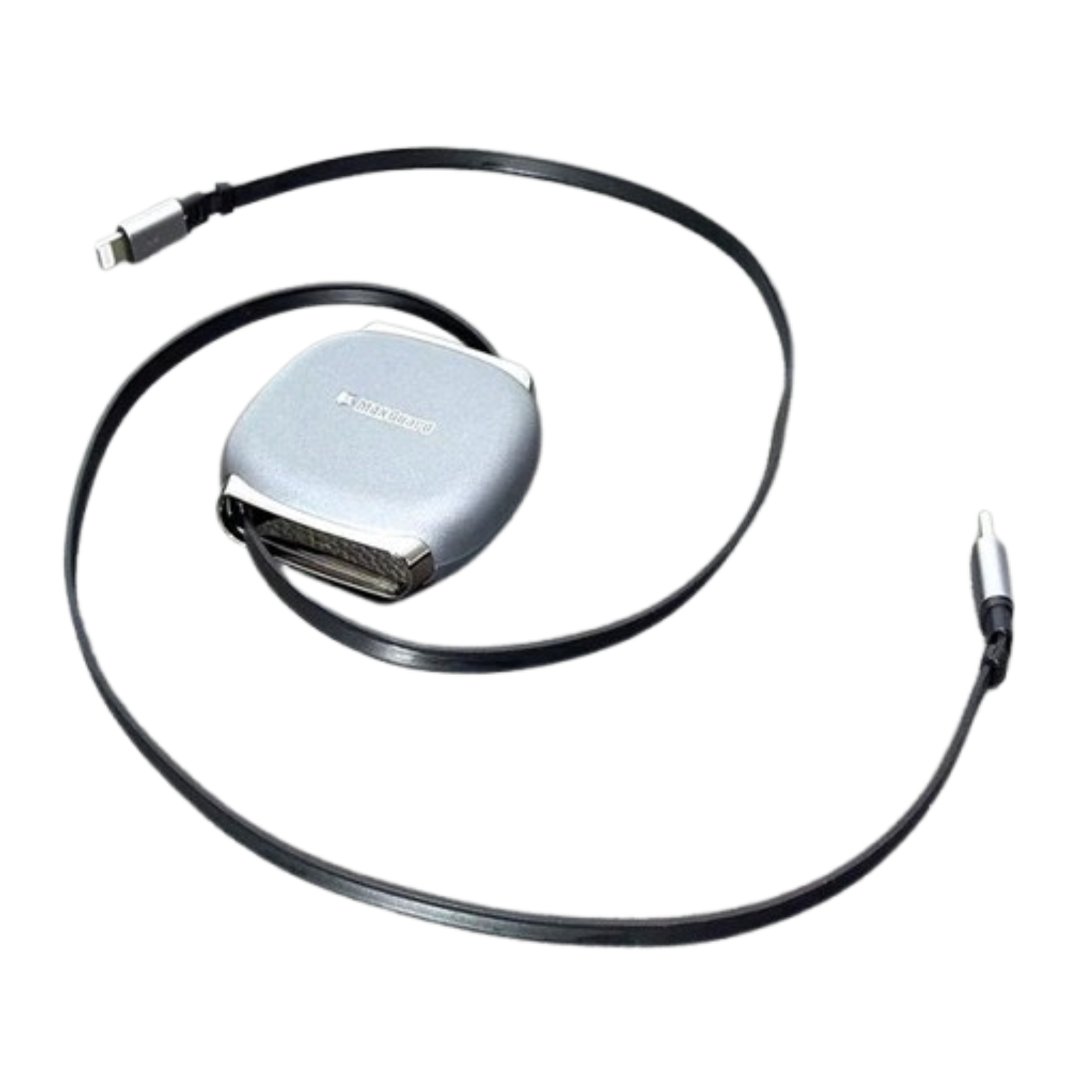 9eight5 Maxguard 1m 27W Type-C to Lightning cable, accessories, showing the black cable with USB-C and Lightning connectors.