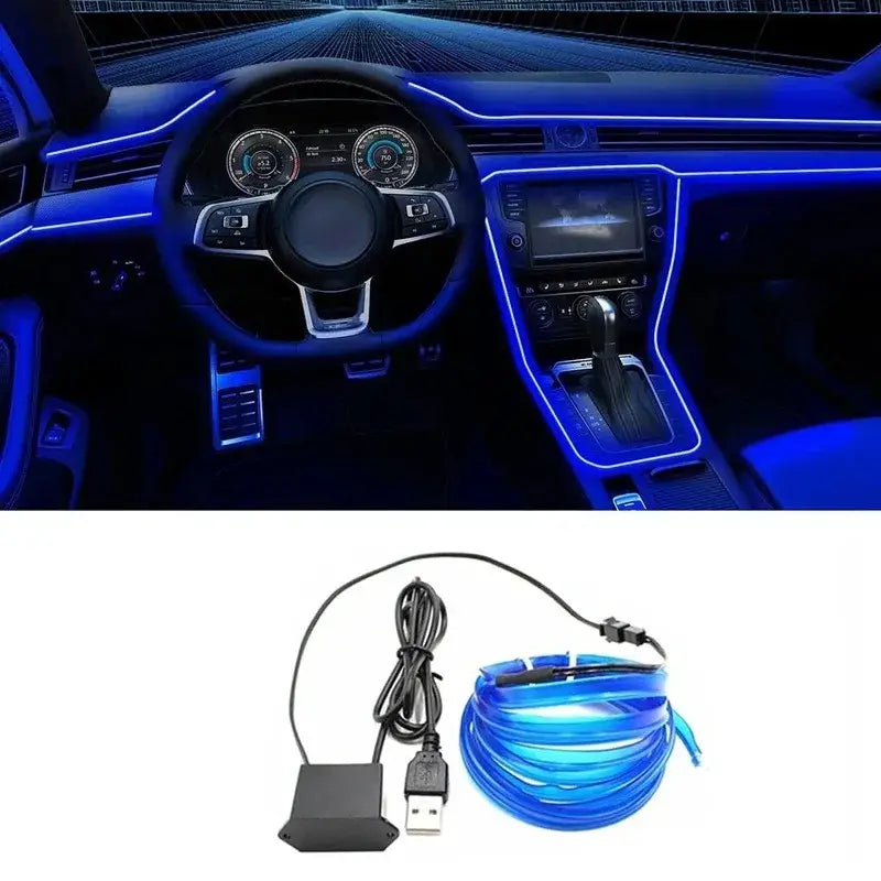 5M USB LED Neon Car Interior Light (7 colours available) Habicare