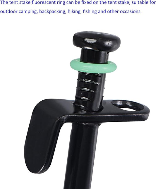 ECOTREK Glow Tent Stake Rings – Silicone Glow Marker Rings for Tent Pegs JP30416