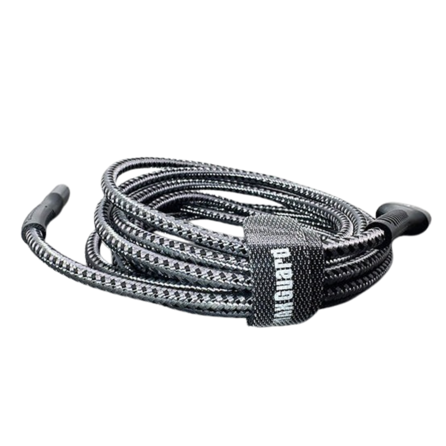 Maxguard 2m USB-A to Lightning cable by 9eight5, showing the black cable with USB-A and Lightning connectors.