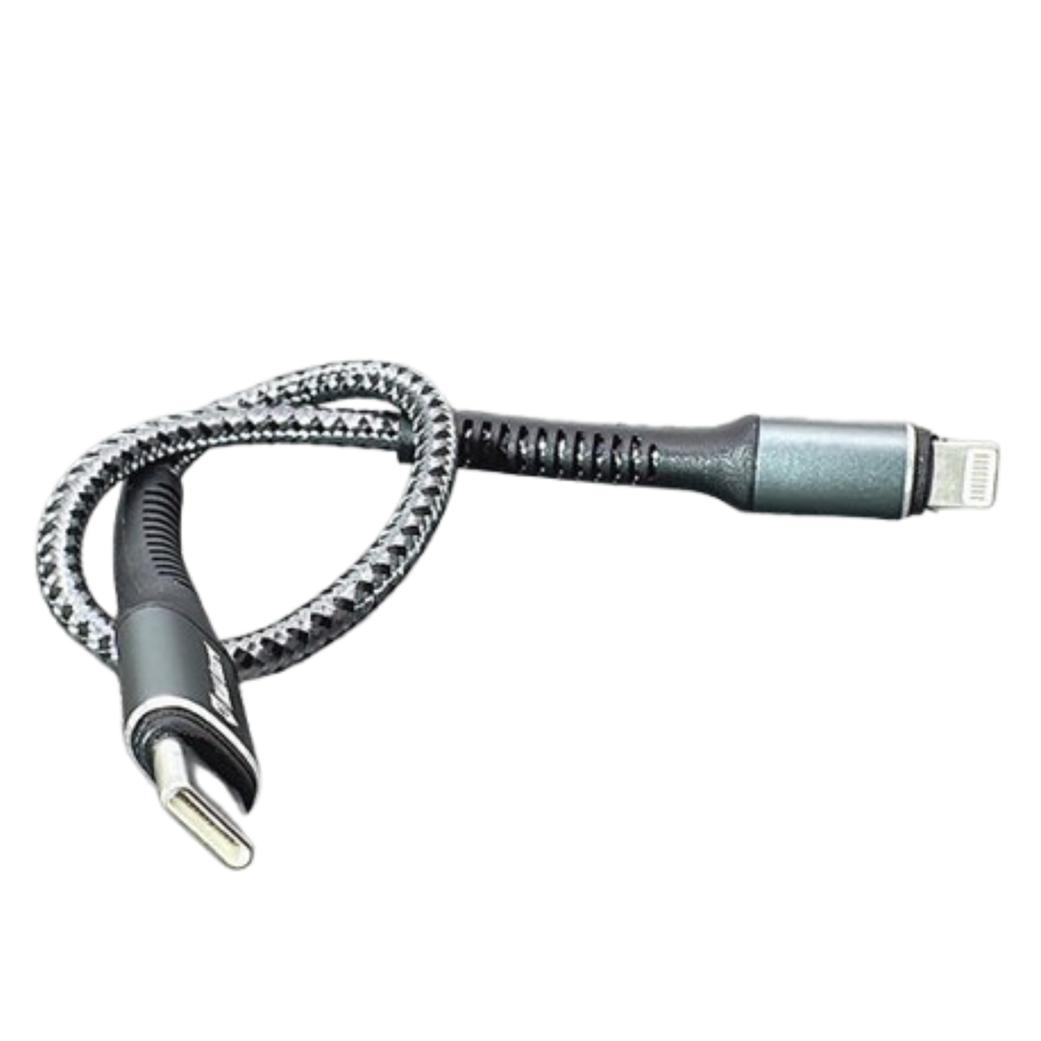 Maxguard 25cm 20W Type-C to Lightning cable by 9eight5 showing a compact, durable charging cable with Type-C and Lightning connectors.
