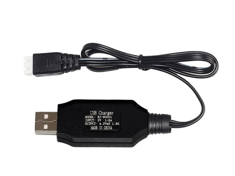 Dealonlinenz 7.4V lithium battery charging cable with USB 3 pins for car, drone, or helicopter batteries.
