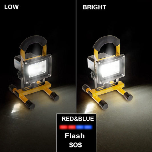 Rechargeable Portable LED Work Light with Stand,24LEDs,30W, Waterproof dealonline.co.nz