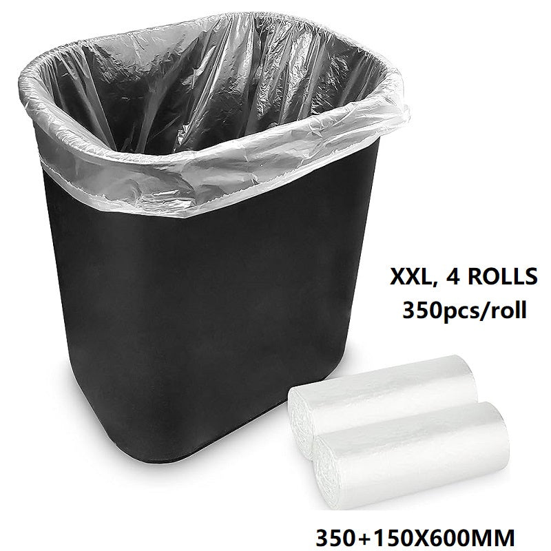 (4 Roll/1ctn) XXL (350+150X600MM) Clear Trash Bag Rubbish, 350pcs/roll dealonline.co.nz
