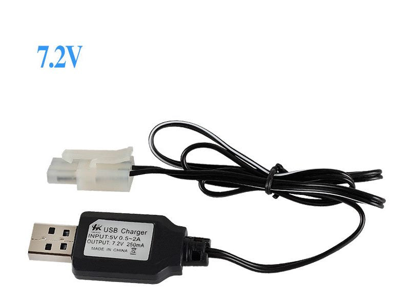 White 7.2V USB charging cable for car or boat by dealonlinenz, shown connected to device in a vehicle setting.