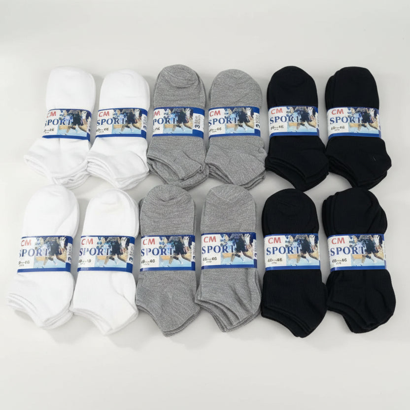 Set of 36 colorful thin ankle socks for men and women, featuring mix colors and sizes, from dealonline.co.nz