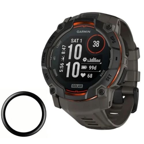 Garmin Instinct 3 45mm watch screen protector from That Watch Shop, clear protective film for smartwatch display.