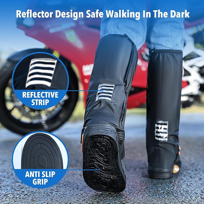 Waterproof Shoe Covers – Rain Boot Protectors with Reflective Strip for Men & Women ECOTREK