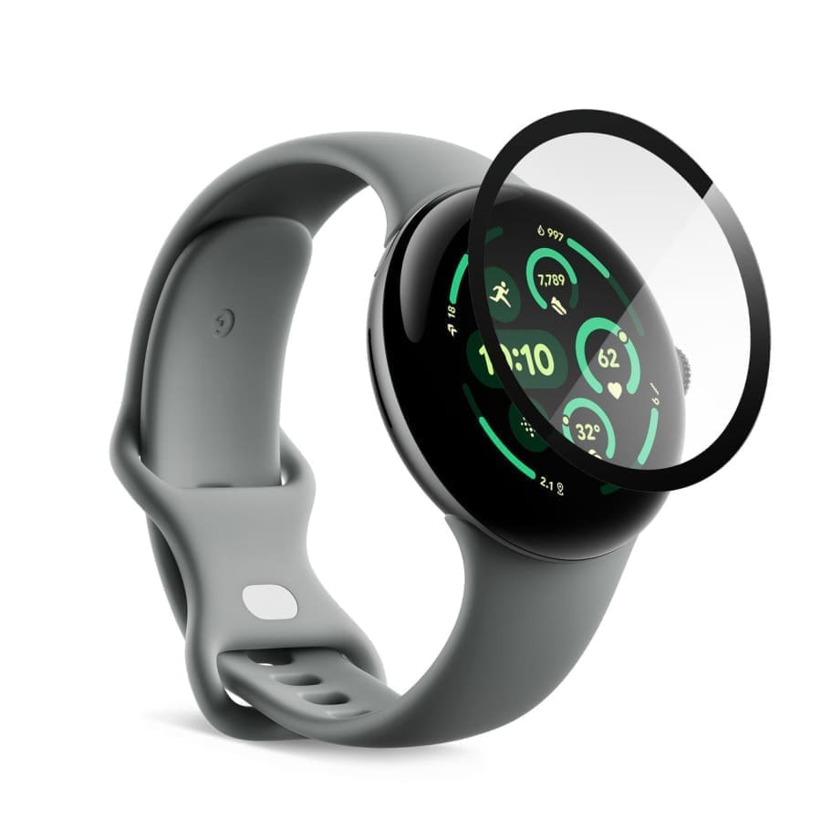 Google Pixel Watch 3 41mm screen protector case, pack of 2, designed to shield the watch screen from scratches and impacts.