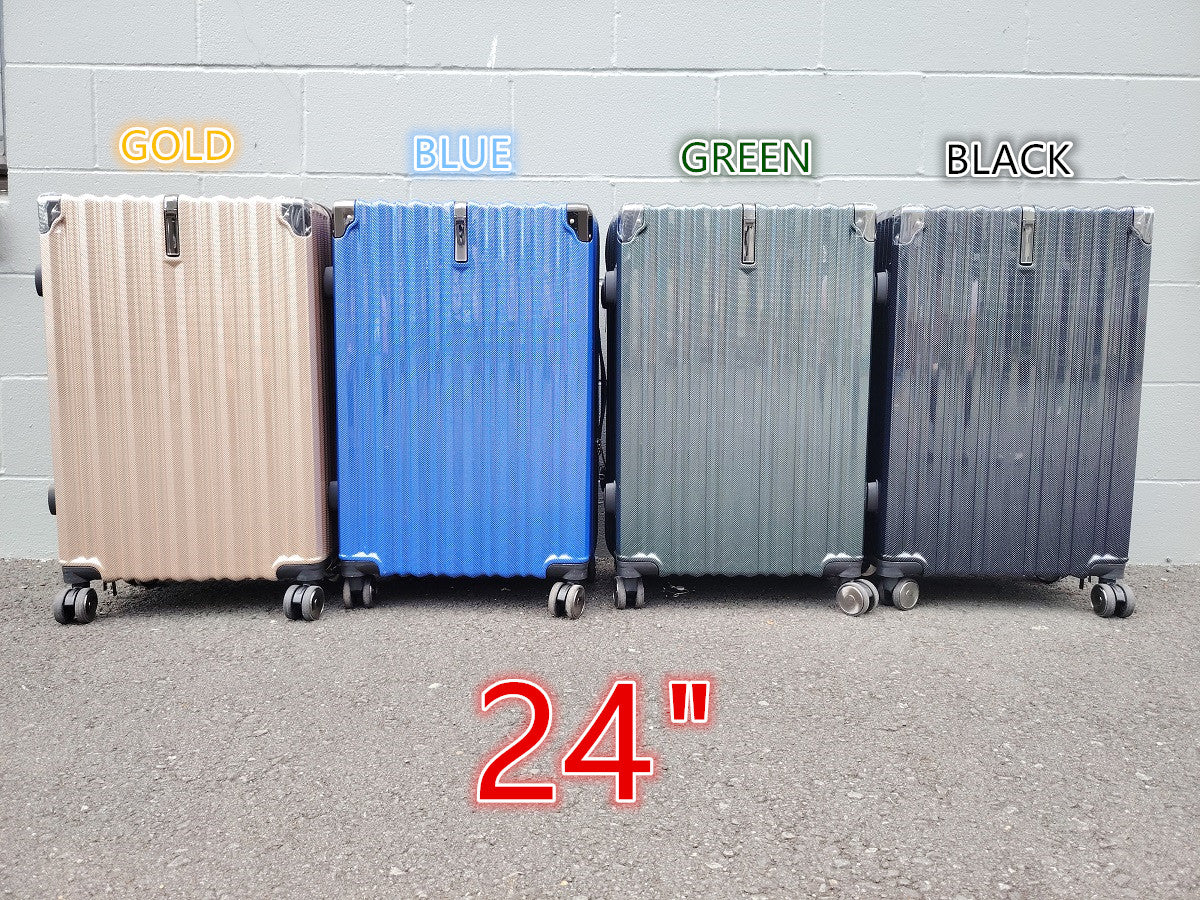 Gold 24-inch travel carry-on suitcase from dealonline.co.nz, lightweight cabin luggage with smooth wheels and secure handle.