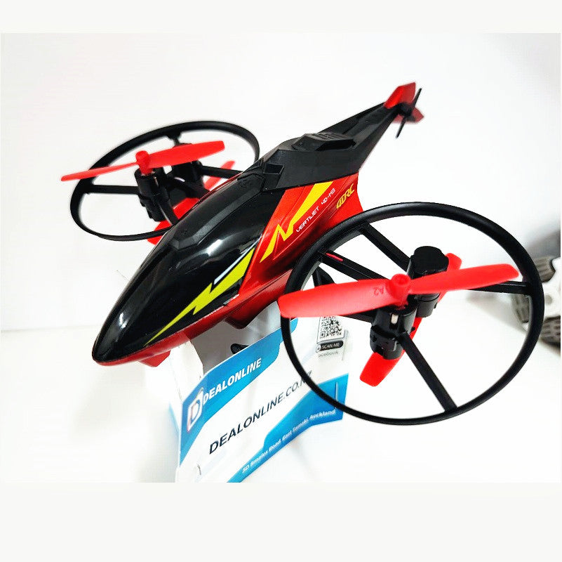 4DRC M3 helicopter drone with HD camera flying outdoors, showcasing its compact design and camera capabilities.